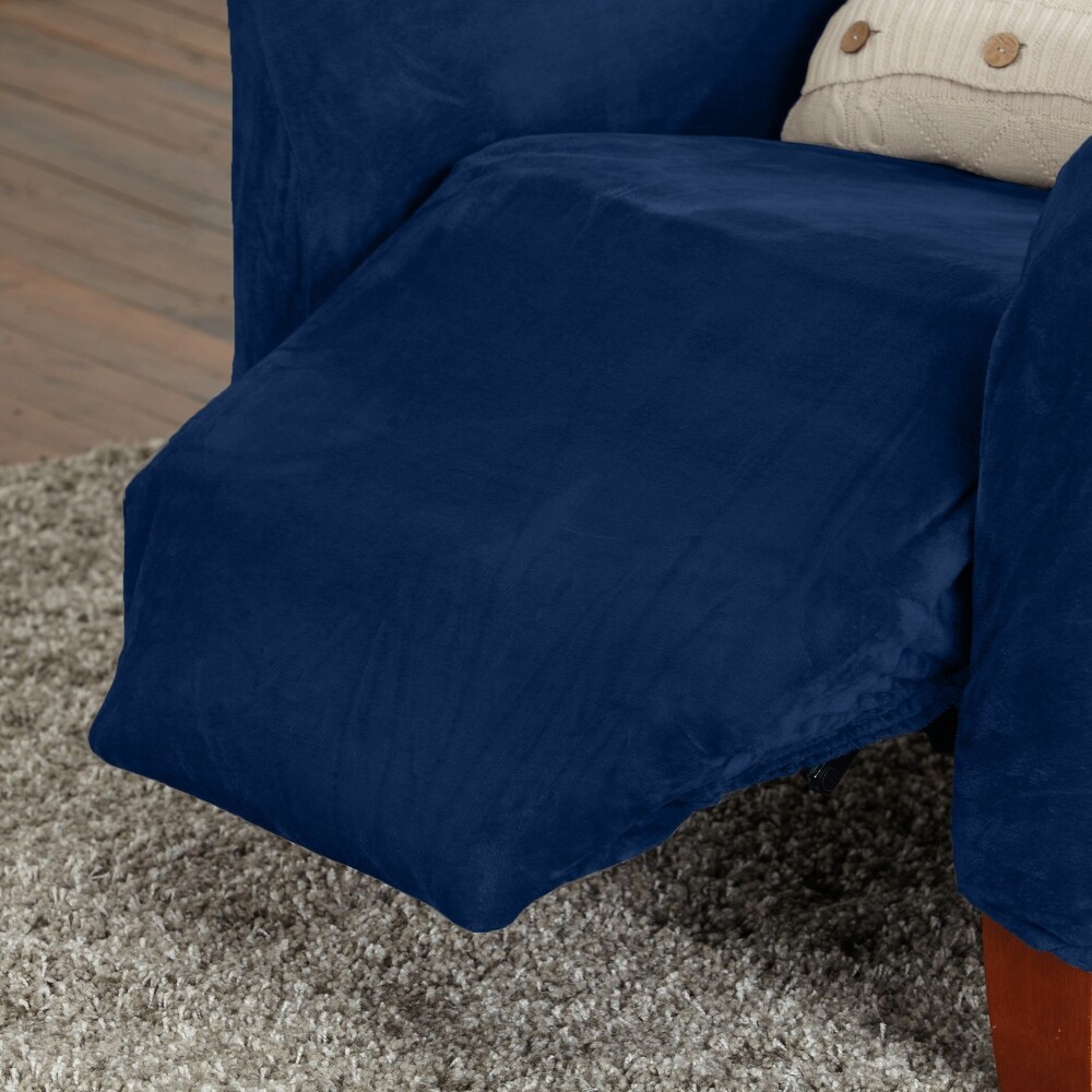 Premium Stretch Velvet Plush Recliner Slipcover.