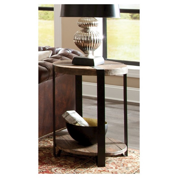 Modesto Diameter Round End Table Brown Alaterre Furniture