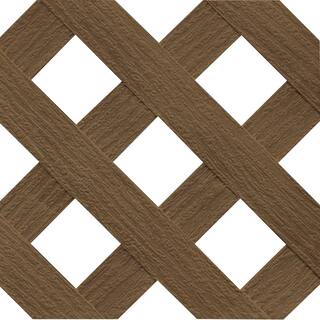 Barrette Outdoor Living 4 ft. x 8 ft. Brazilian Walnut Privacy Diamond Vinyl Lattice - Framed 73004142