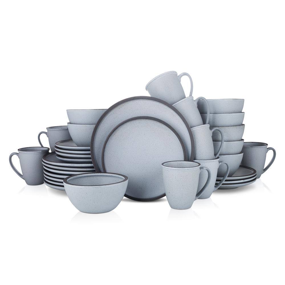 STONE LAIN Stone Lain Tina 32-Piece Dinnerware Set Stoneware Service For 8 Blue and Grey BLB0666-B020002