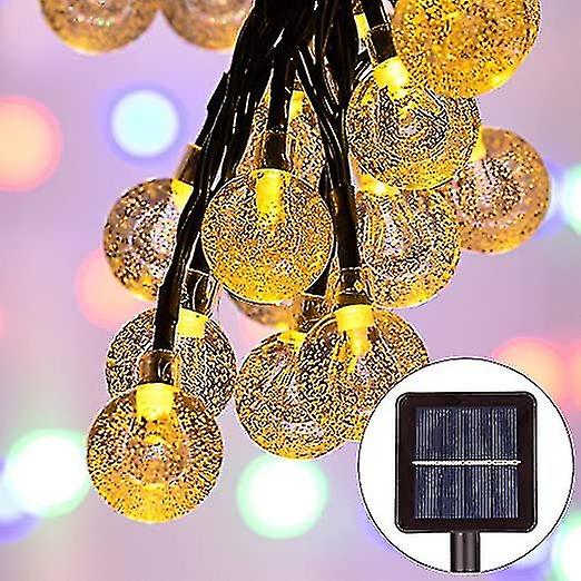 Solar String Lights， 7m 50 Led Decorative Ball String Lights， Waterproof Bubble Ball With Warm White