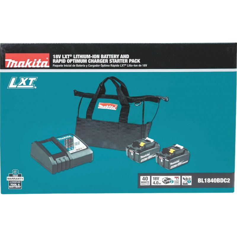 Makita 18V Tool Battery Charger Starter Kit with Bag