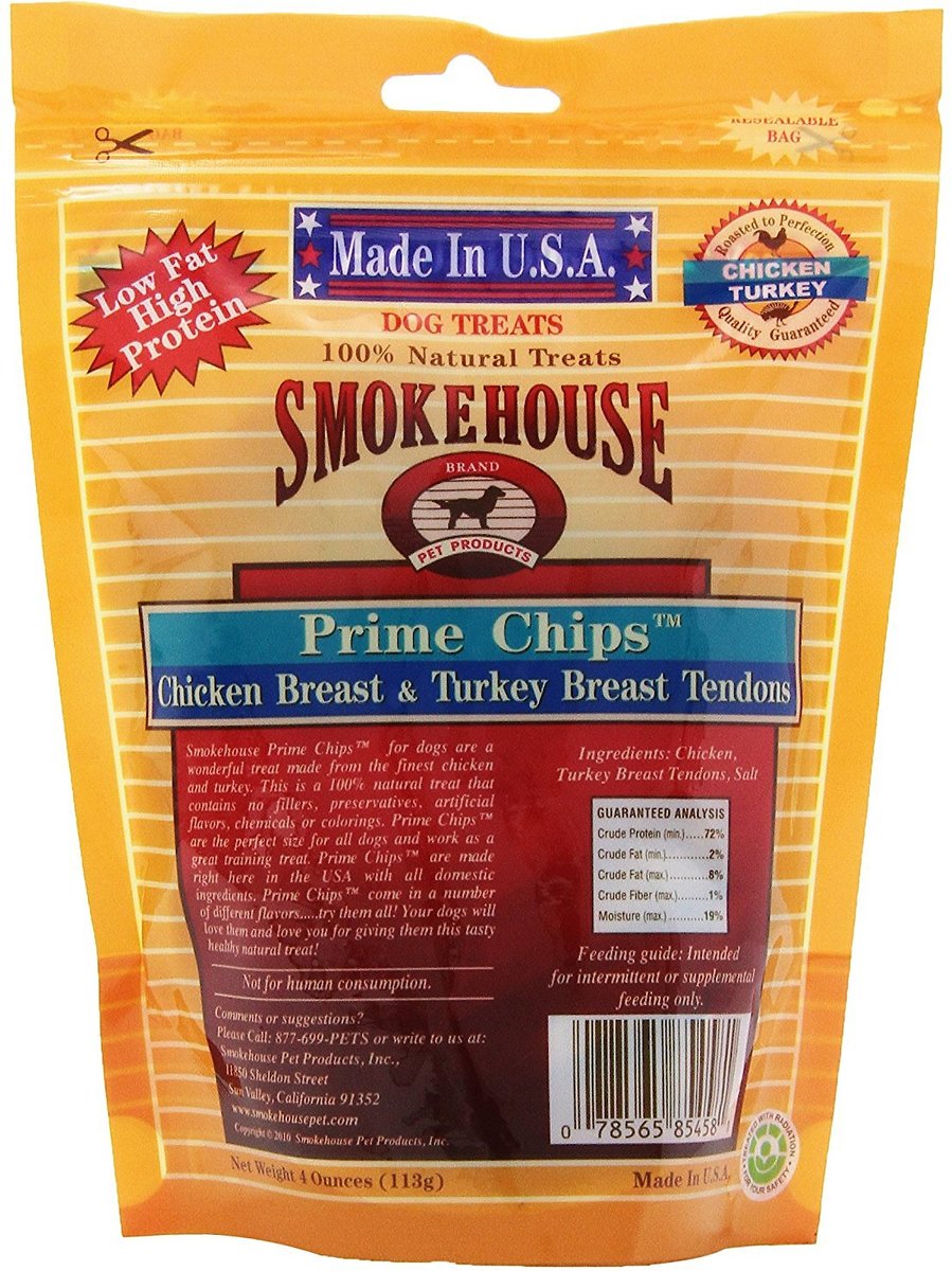 Smokehouse USA Chicken Breast and Turkey Breast Tendons Prime Chips Dog Treats