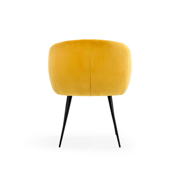 Modrest Luzerne Modern Yellow Velvet Dining Chair ...