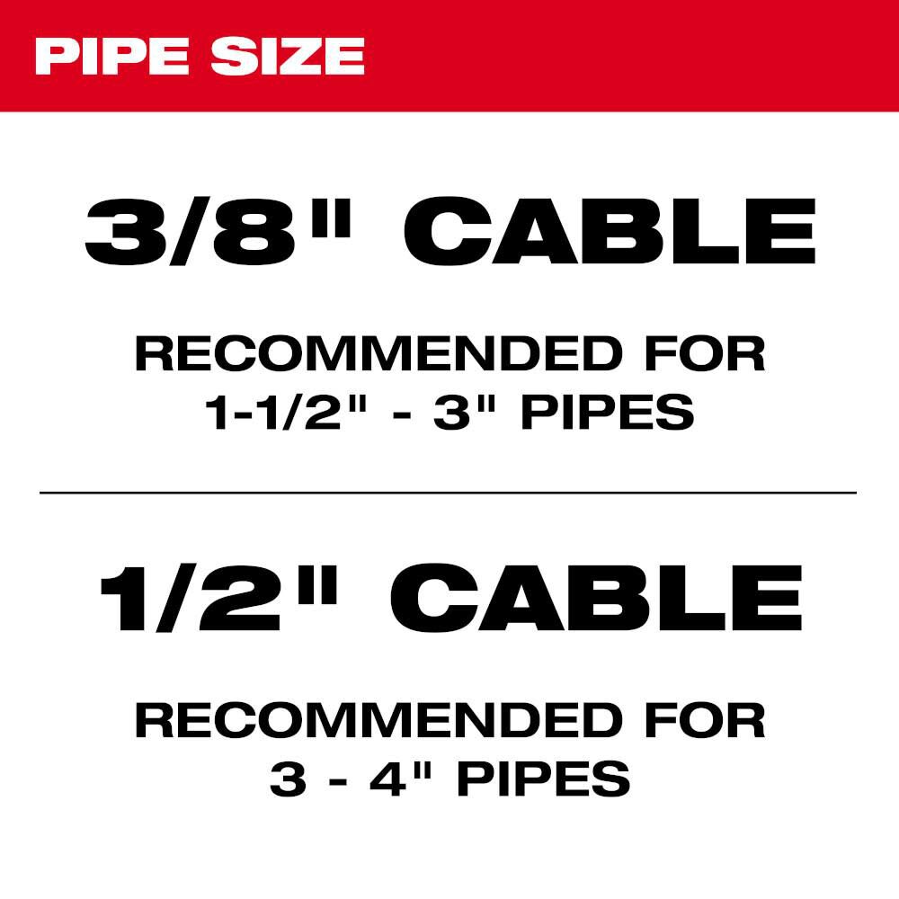 Milwaukee 3/8" x 75' Inner Core Drum Cable 48-53-2776 from Milwaukee