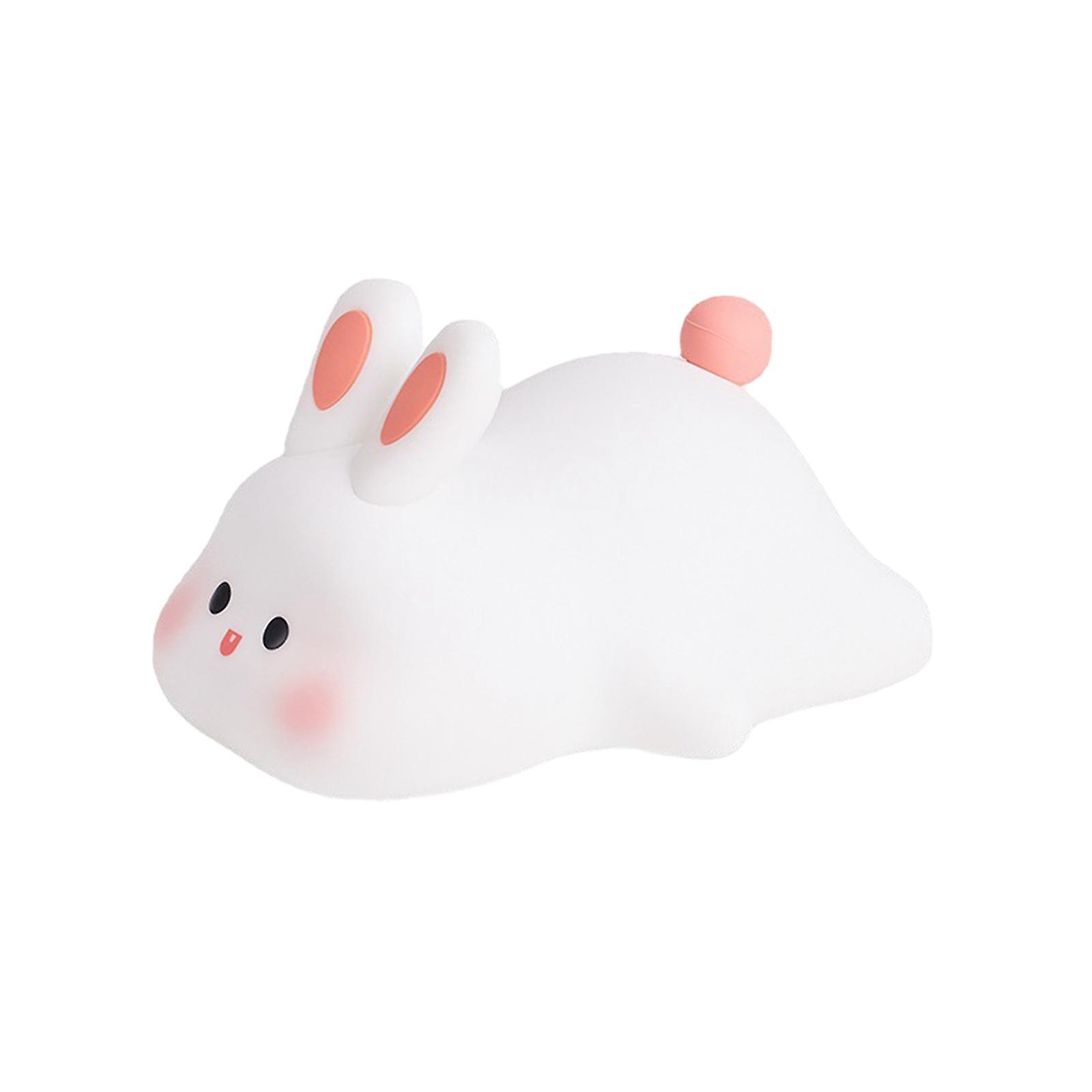 Rabbit Night Light Kids Led Usb Bunny Bedside Lamp For Sleeping Bedroom Home Voice Colorful Light