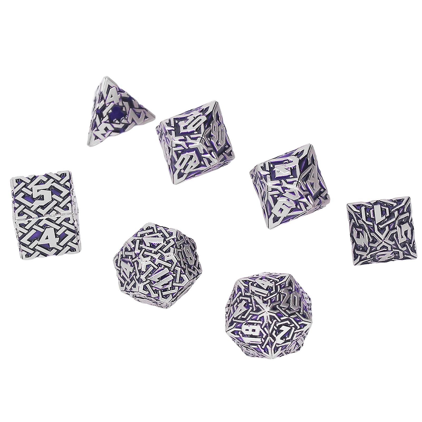 7pcs Funny Polyhedral Dice Adult Holiday Party Tabletop Game Metal Dice Props for Role Playing Game