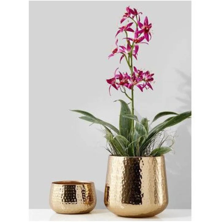 Shiny Polished Decorative Metal Planters for Garden Home Decorative Plant Flower Pot Luxury Floor Planter Made by India