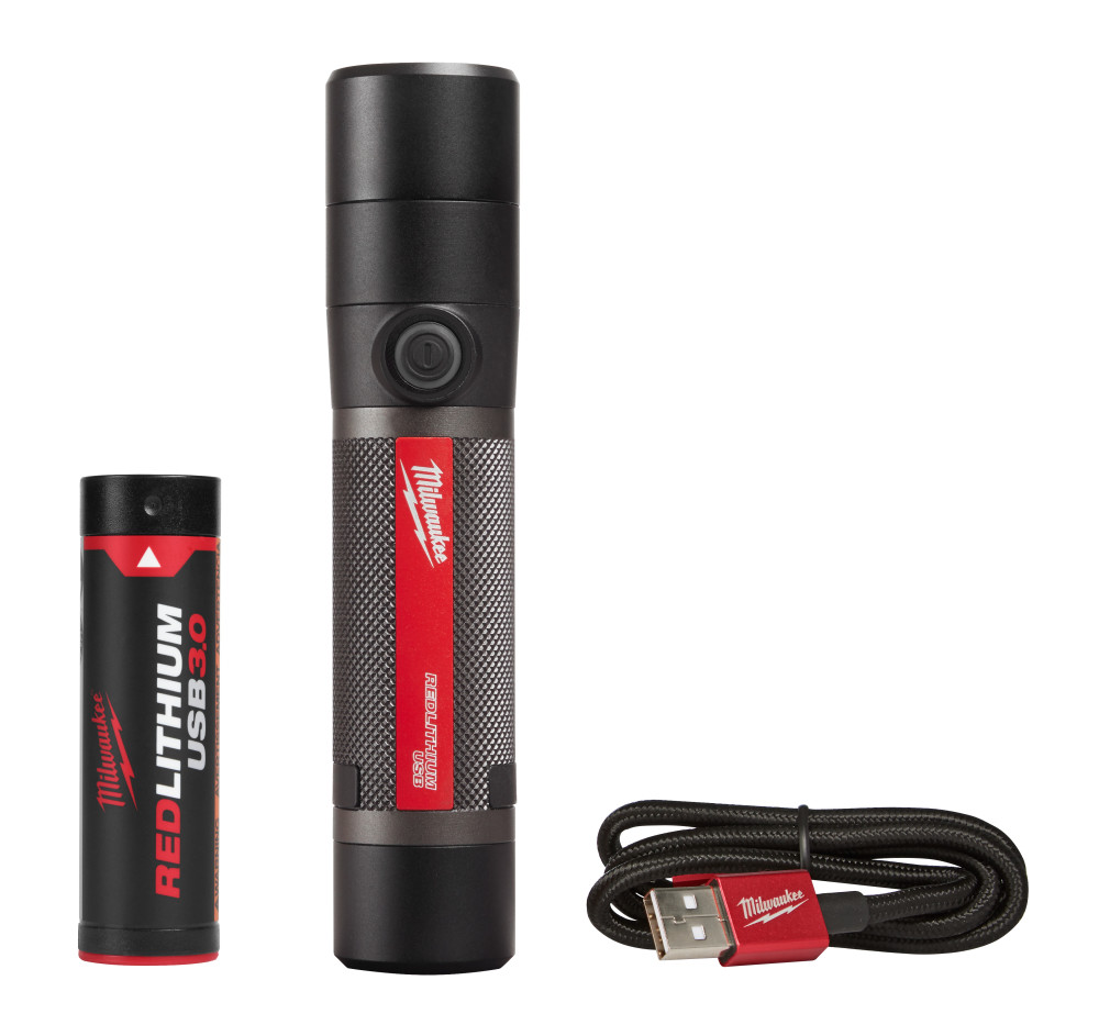 USB Rechargeable 800 Lumens Compact Flashlight Kit ;