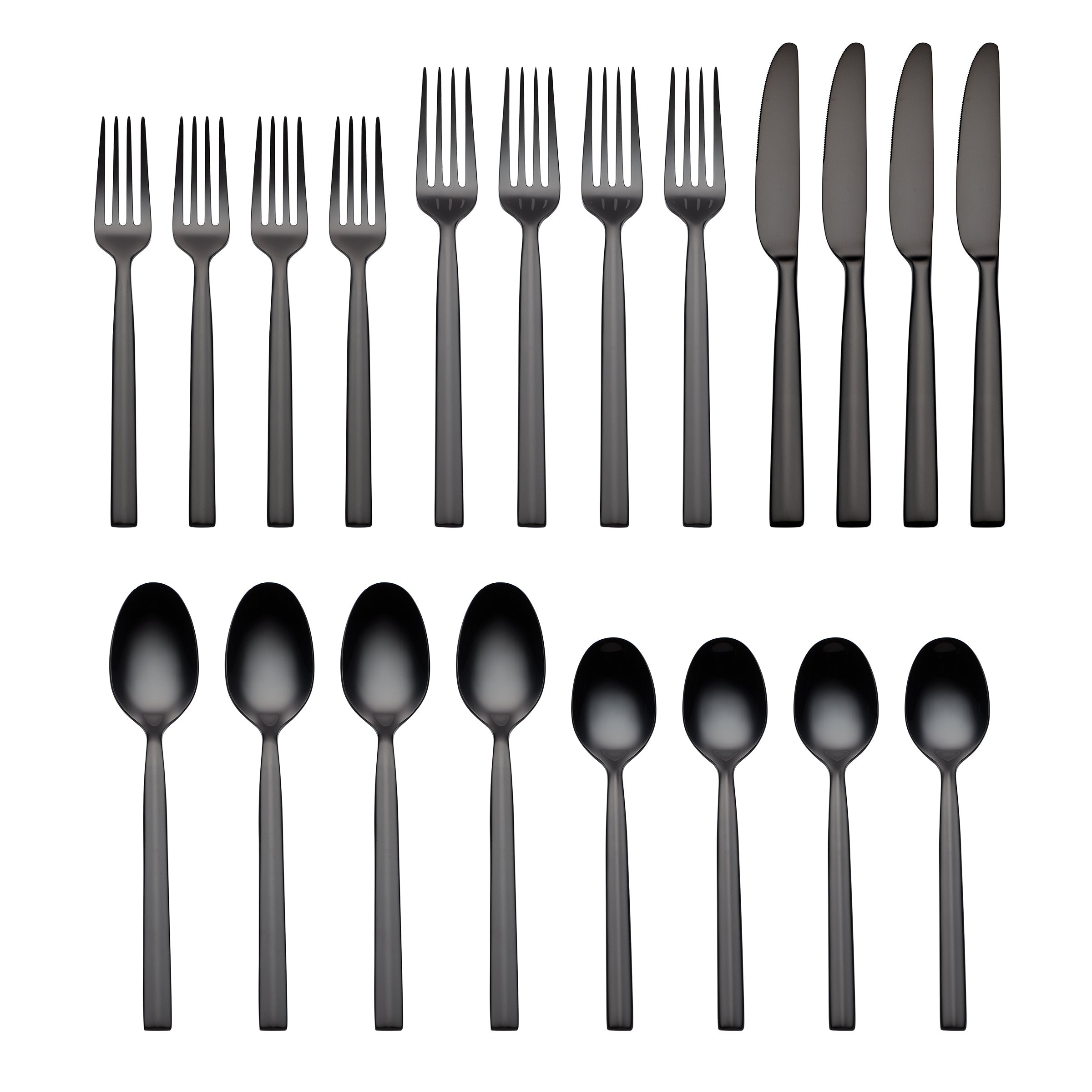 Aero Black Mirror 20-Piece Flatware Set