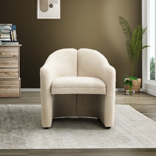 Clément 28 Wide Contemporary Upholstered Accent Barrel Chair with Black Base by HULALA HOME