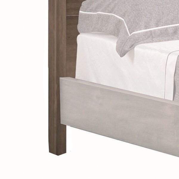 Wooden Queen Size Headboard with Slatted Design， Hazelnut Brown - - 36764776