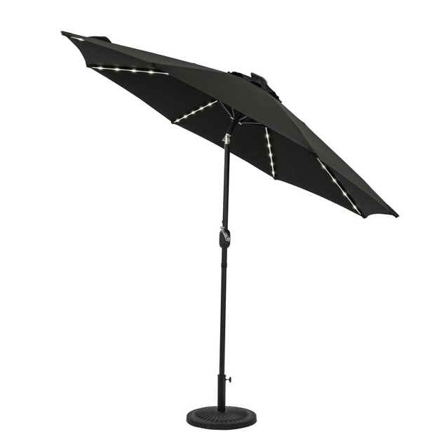 9 x27 X 9 x27 Mirage Ii Fiesta Market Patio Umbrella With Solar Led Tube Lights Black Island Umbrella