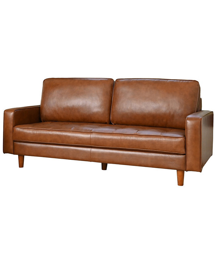 Abbyson Living Holloway 81 Mid-Century Leather Sofa