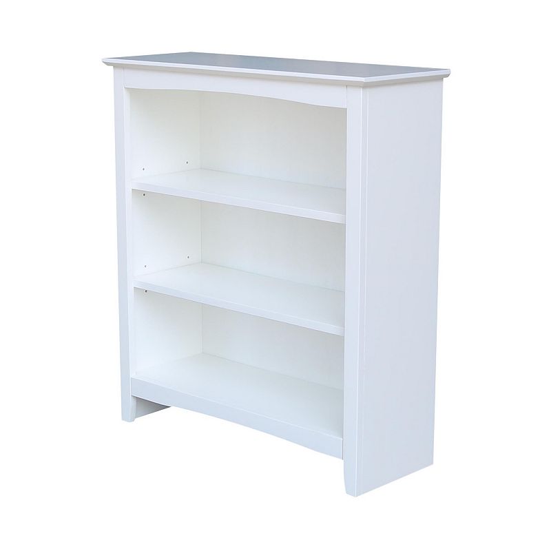 International Concepts Shaker White 3-Shelf Bookcase