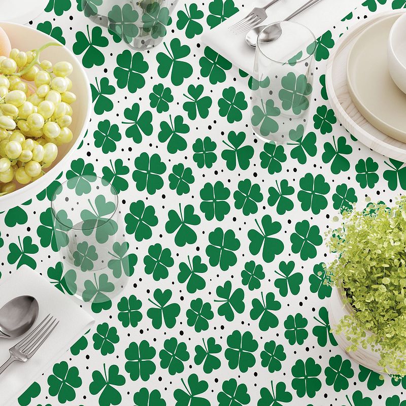 Square Tablecloth， 100% Polyester， 70x70， St. Patrick's Day Shamrock Decoration