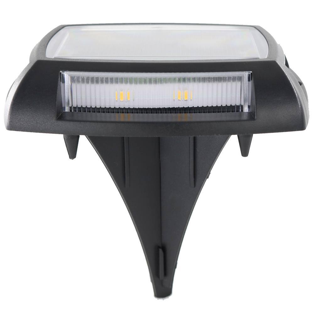 Hampton Bay Solar 10 Lumens Black Outdoor Integrated LED Deck and Step Light (4-Pack) WeatherWaterRust Resistant 62805