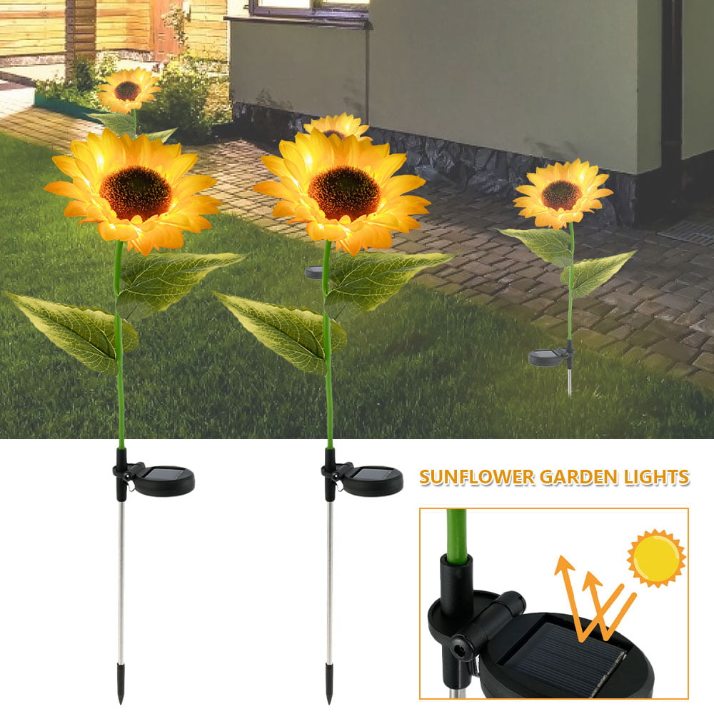 Willstar LED Solar Sunflower Light Outdoor Garden Lawn Pathway Landscape Flower Stake Lamp Yard Decor