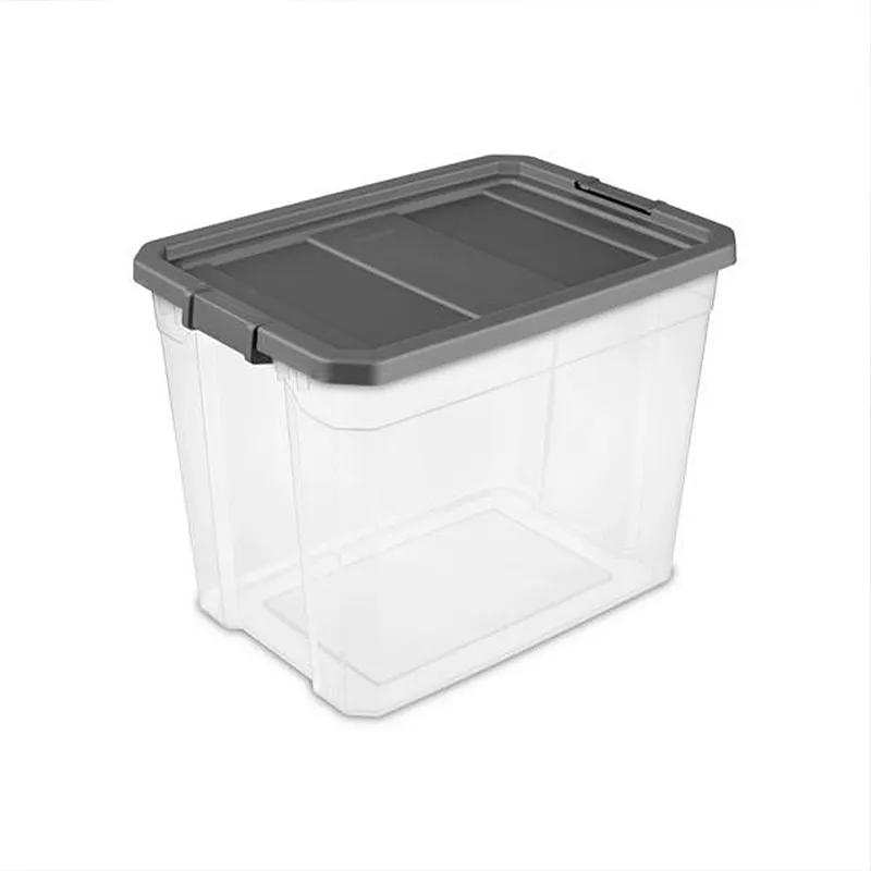 Sterilite 108 Qt. Clear Stacker Storage Container Tote w/ Latching Lid， (4 Pack)