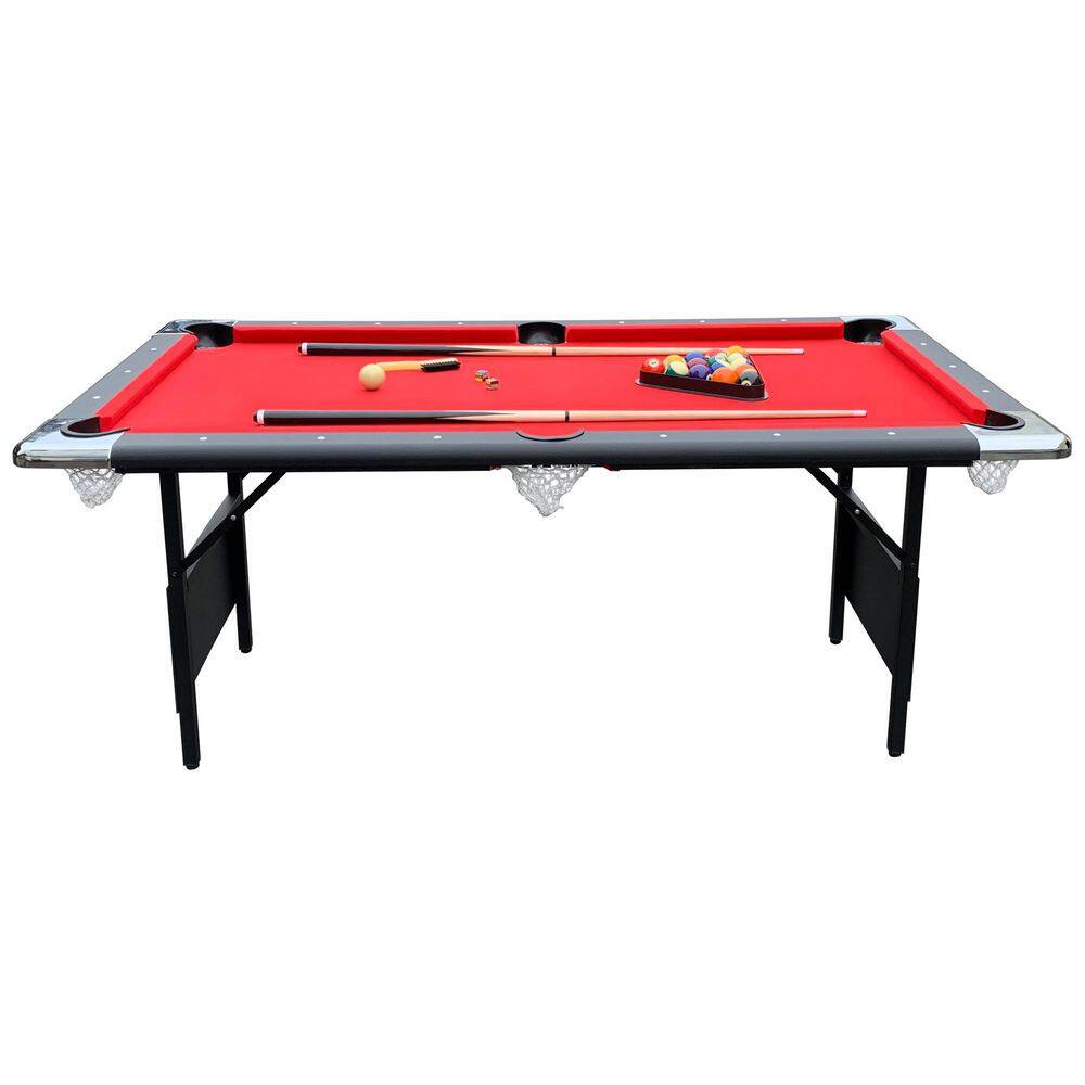 Hathaway Fairmont 6 ft. Portable Pool Table Red BG50347🎉Limited Time Offer🎉