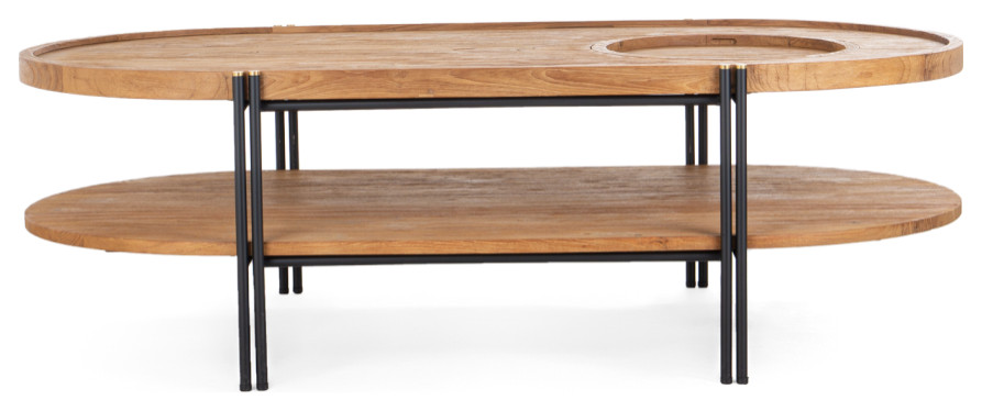 Oval Wooden Double Top Coffee Table  dBodhi Coco   Industrial   Coffee Tables   by Oroa   Distinctive Furniture  Houzz