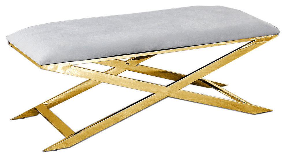 Accent Bench   Contemporary   Upholstered Benches   by Best Master Furniture  Houzz