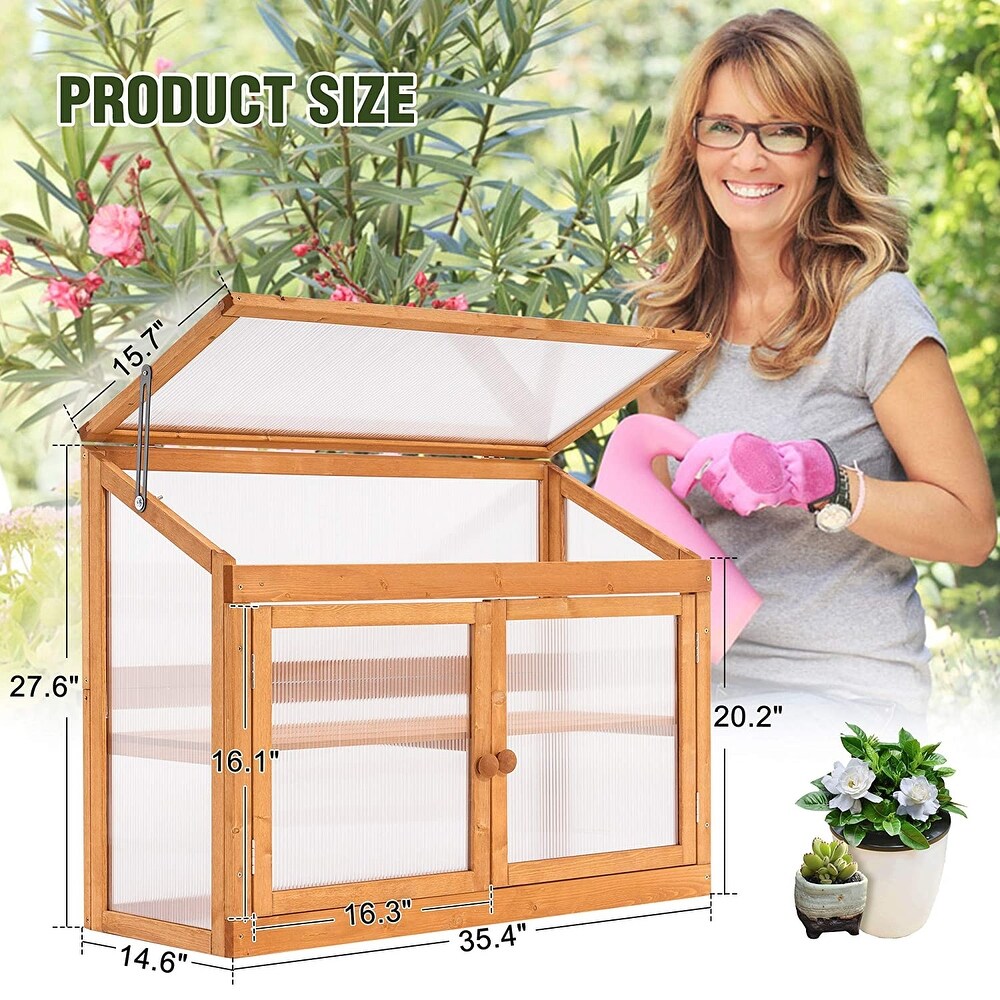 MCombo 2 Tier Cold Frame Greenhouse  Solid Wood 0160