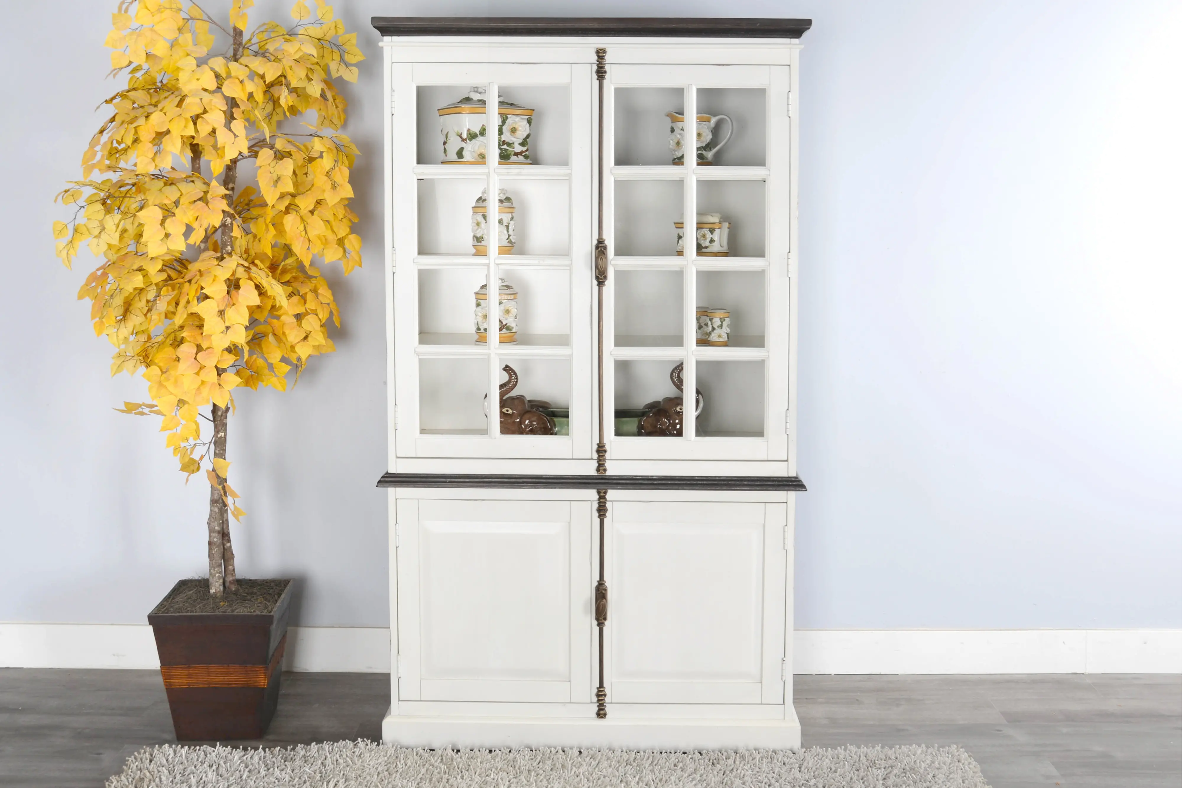 Bourbon White Display Cabinet