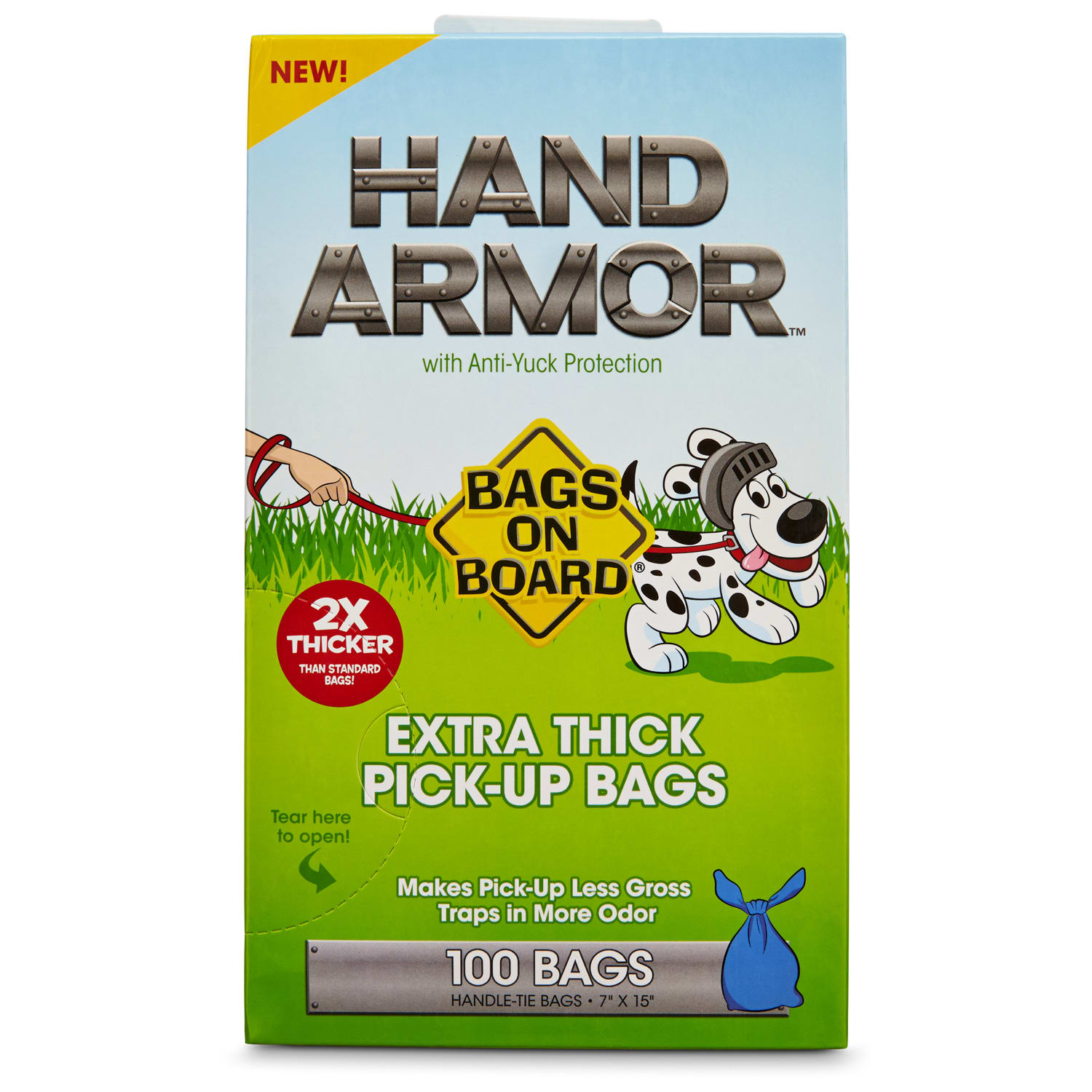 Bags on Board Hand Armor Extra Thick Dog Waste Pick-Up Bags， 100 count