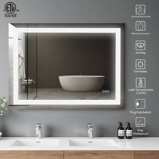 KINWELL 48 in. W x 36 in. H Frameless Rectangular LED Light Bathroom Vanity Mirror MCG0520