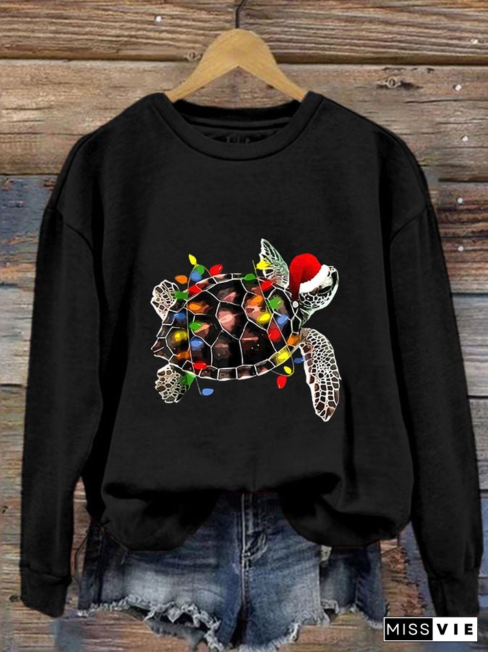 Women's Christmas Turtle Casual Sweatshirt