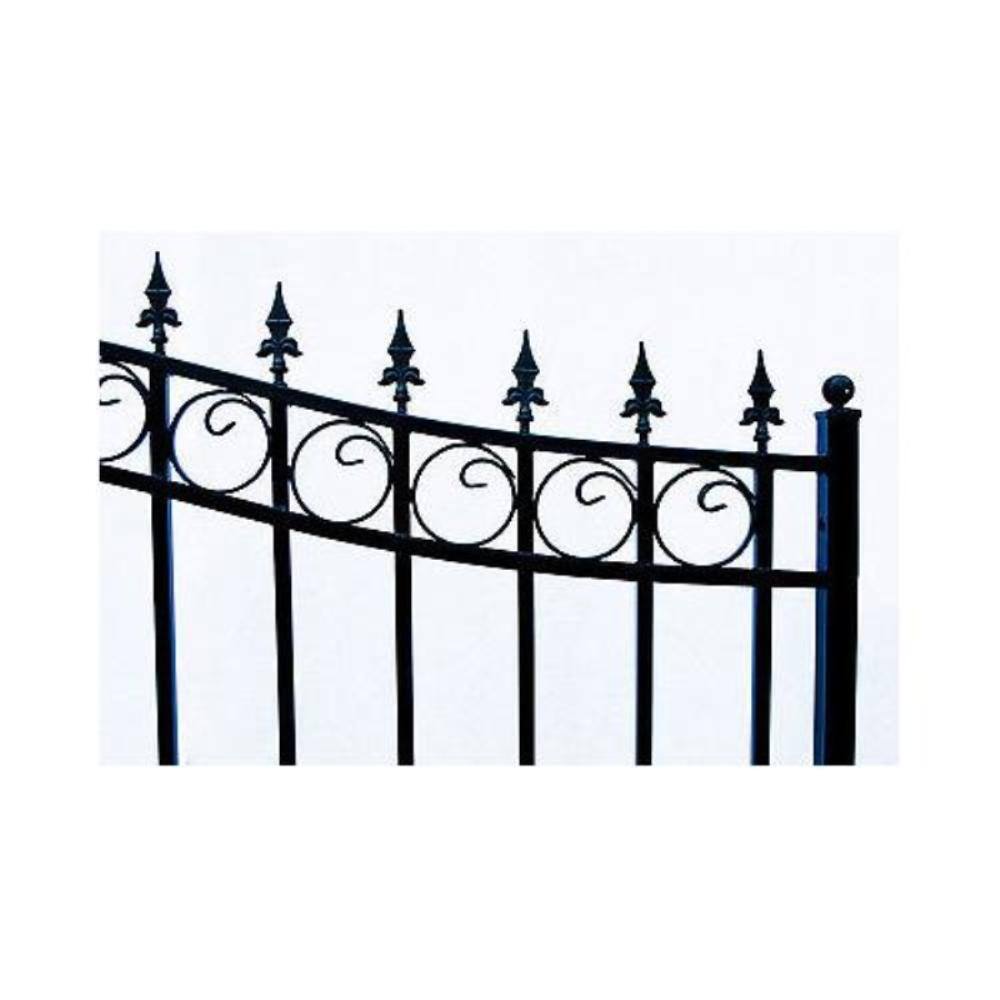 ALEKO Prague Style 16 ft. x 6 ft. Black Steel Dual Driveway Fence Gate DG16PRAD-HD