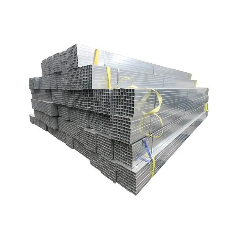 Galvanized Steel Rectangular Pipe Square Tube Hollow Steel Metal Tube Pipe Factory Customized Hot Dipped Hot Rolled Fence Post