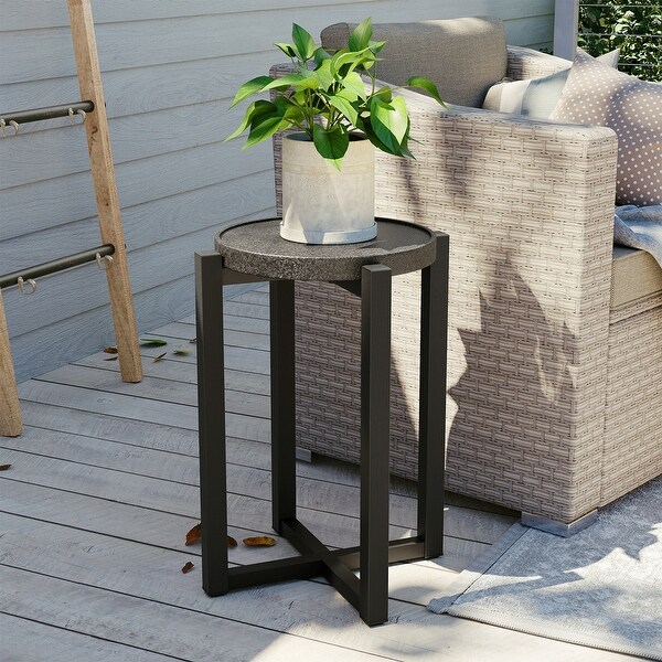 COSIEST Outdoor Round End Table