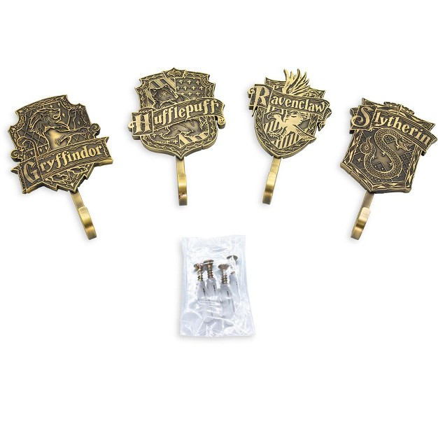 Ukonic Harry Potter Gold Hogwarts Houses Wall Hooks Storage Rack Set Of 4