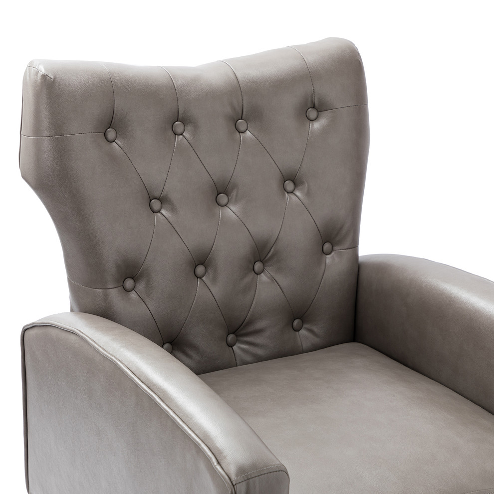 38 quotHigh Comfy Armchair With Metal Legs  Set of 2   Midcentury   Armchairs And Accent Chairs   by Karat Home  Houzz