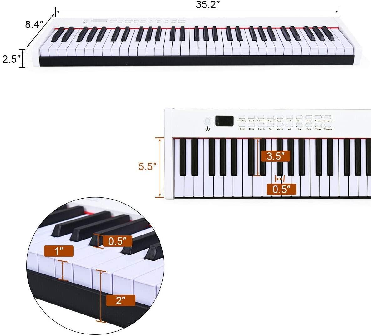 BX-II 61-Key Portable Digital Piano, Electric Keyboard