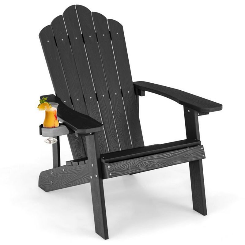 Hivago Weather Resistant HIPS Outdoor Adirondack Chair with Cup Holder