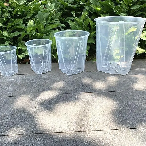 garden supplies wholesale price cheap garden transparent orchid nursery clear tall nursery pots clear plastic pot for plants