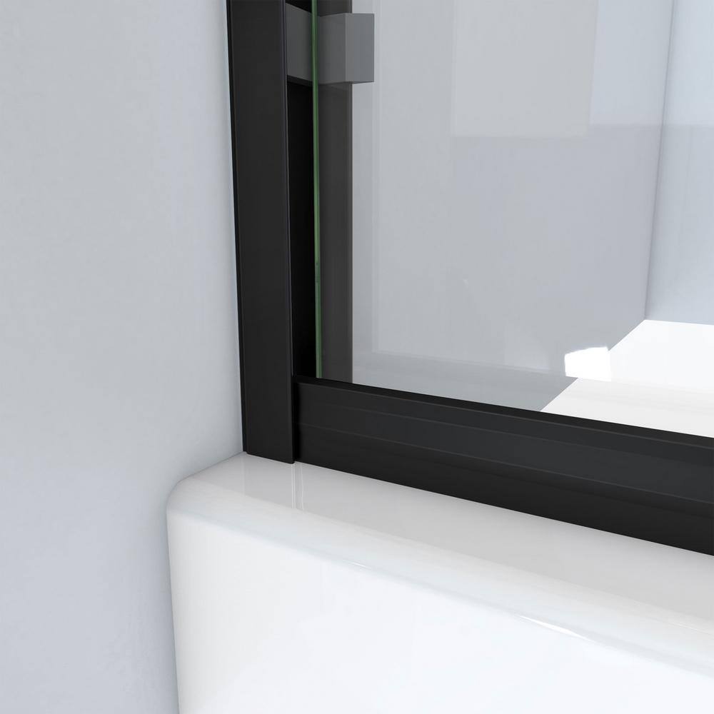 DreamLine Alliance Pro BG 60 in. W x 70.375 in. H Sliding Semi Frameless Shower Door in Satin Black with Clear Glass SDAB60A700VXX09