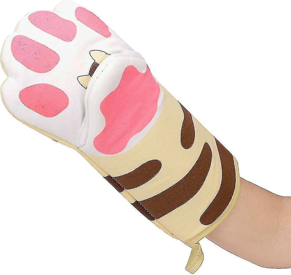 Oven Mitts Kitten Cat Paw Design Heat Resistant Oven Gloves Thick Cotton Lining