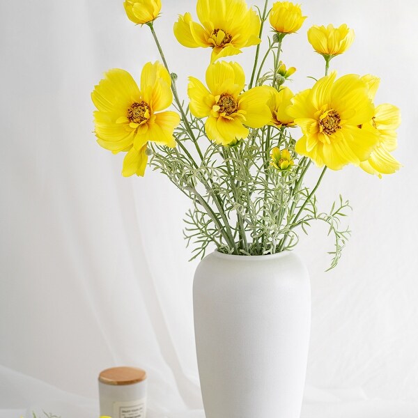 Yellow Silk Decorative Artificial Cosmos Faux Flowers