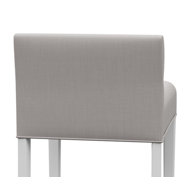 Desco Wood Upholstered Stool， White