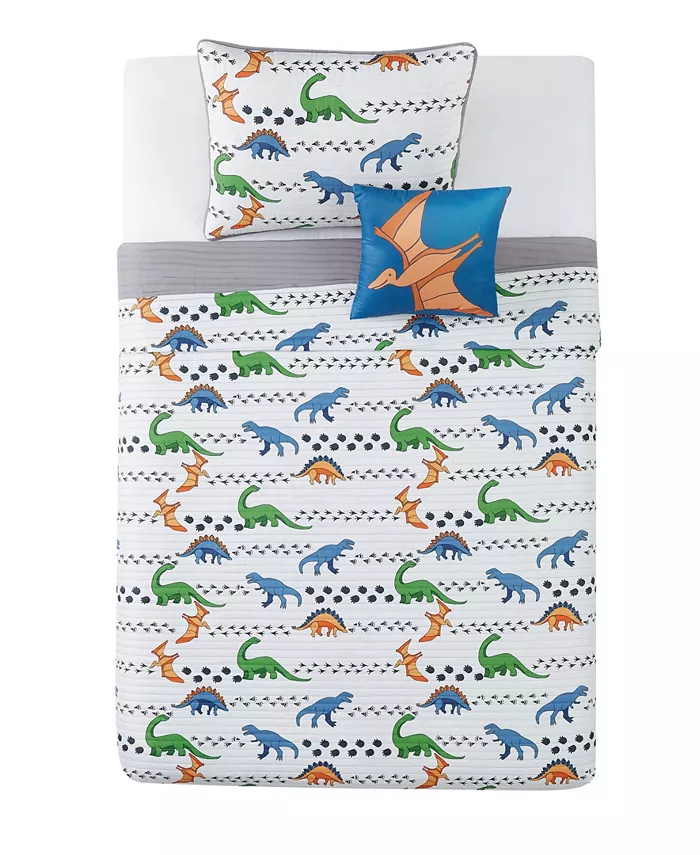 My World Dino Tracks Twin 3 Piece Quilt Set