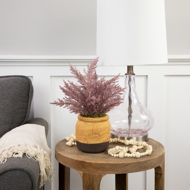 Artificial Purple Cypress Plant In A Ceramic Pot