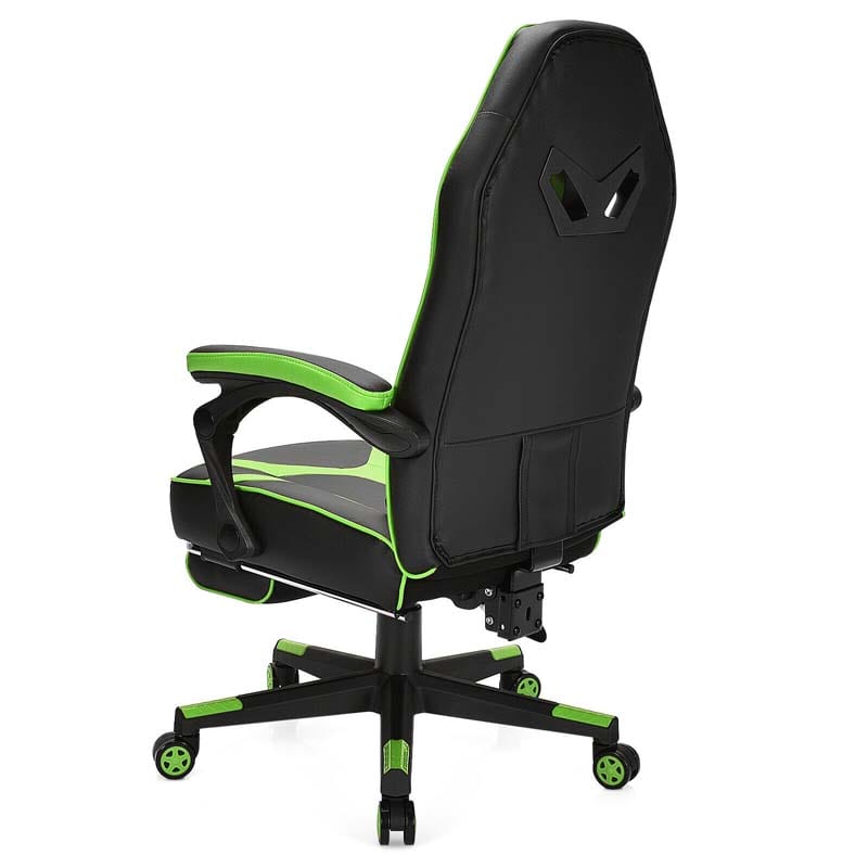 Massage Gaming Chair, Swivel Office Recliner, Adjustable Racing Computer Chair with Lumbar Support, Headrest & Retractable Footrest