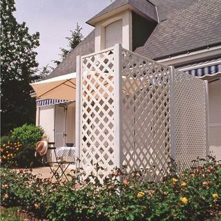 Veranda 4 ft. x 8 ft. White Garden Diamond Vinyl Lattice 73004026