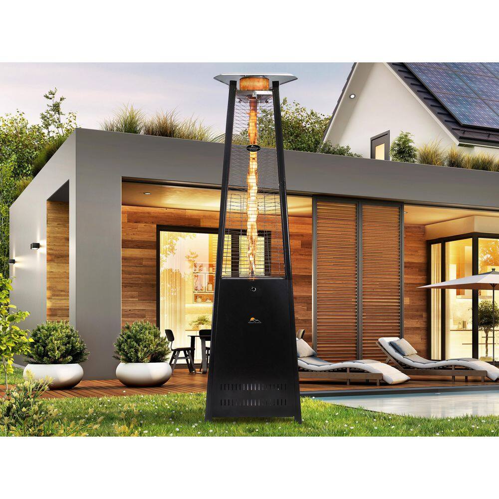 Paragon Outdoor 92.5 in. 42,000 BTU Black Vesta Patio Flame Tower Heater OH-BL42-8M