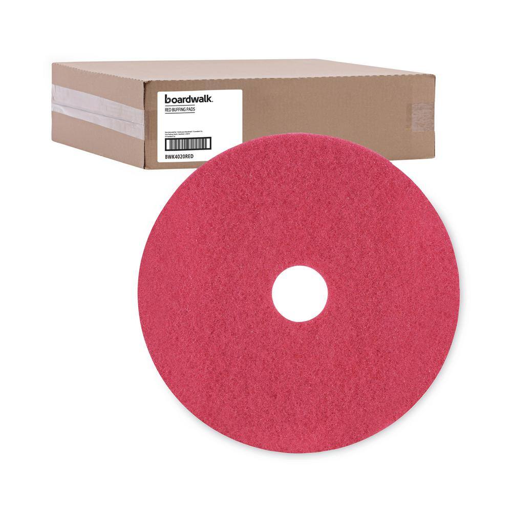 Boardwalk Buffing Floor Pads 20 in. Dia Red (5-Carton) BWK4020RED