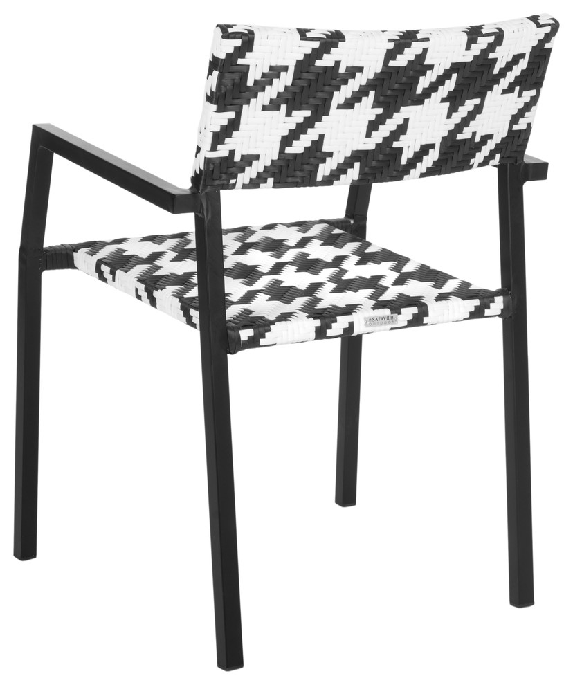 Safavieh Halden Outdoor Arm Chairs  Set of 2   Tropical   Outdoor Dining Chairs   by HedgeApple  Houzz